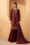 3 Piece Embroidered Double Warp Silk Suit