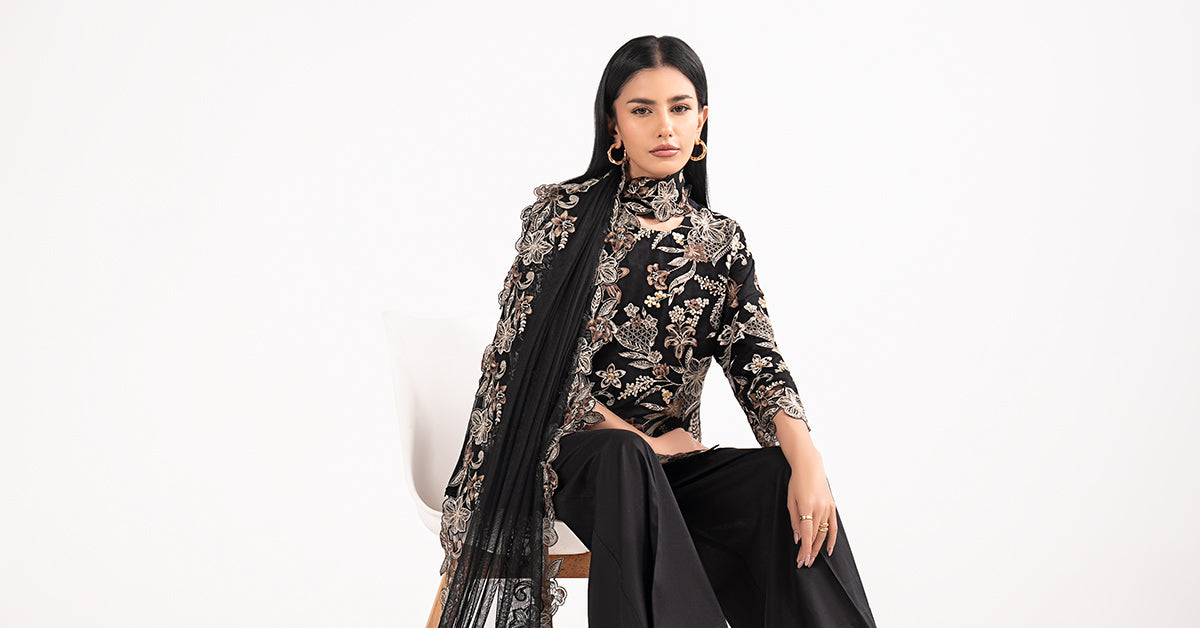 3 Piece Embroidered Dobby Lawn Suit