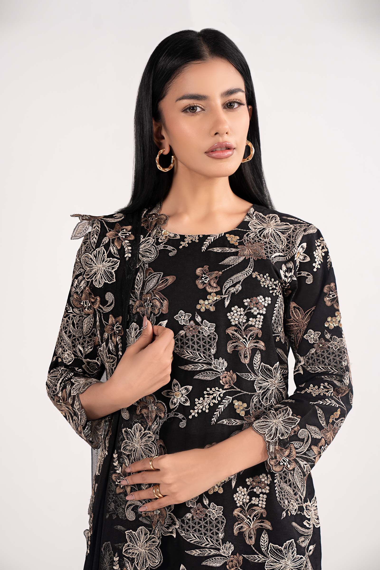 3 Piece Embroidered Dobby Lawn Suit