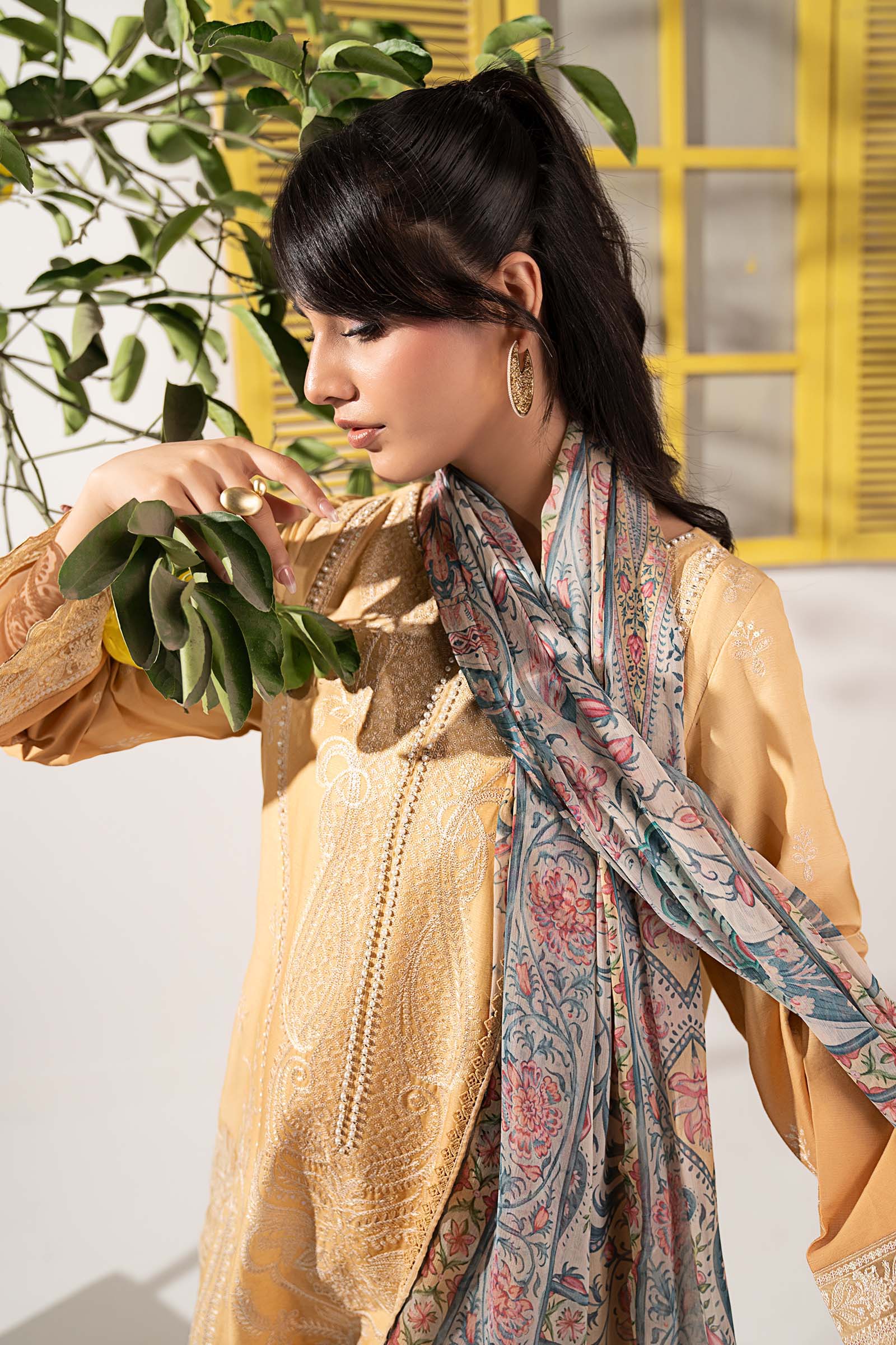 3 Piece Embroidered Dobby Lawn Suit