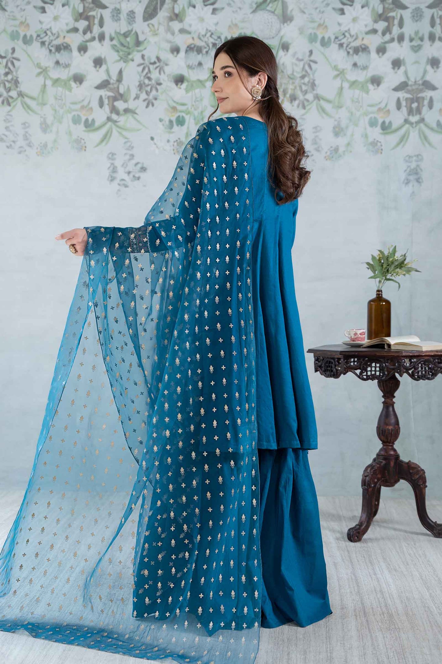 3 Piece Embroidered Net Suit