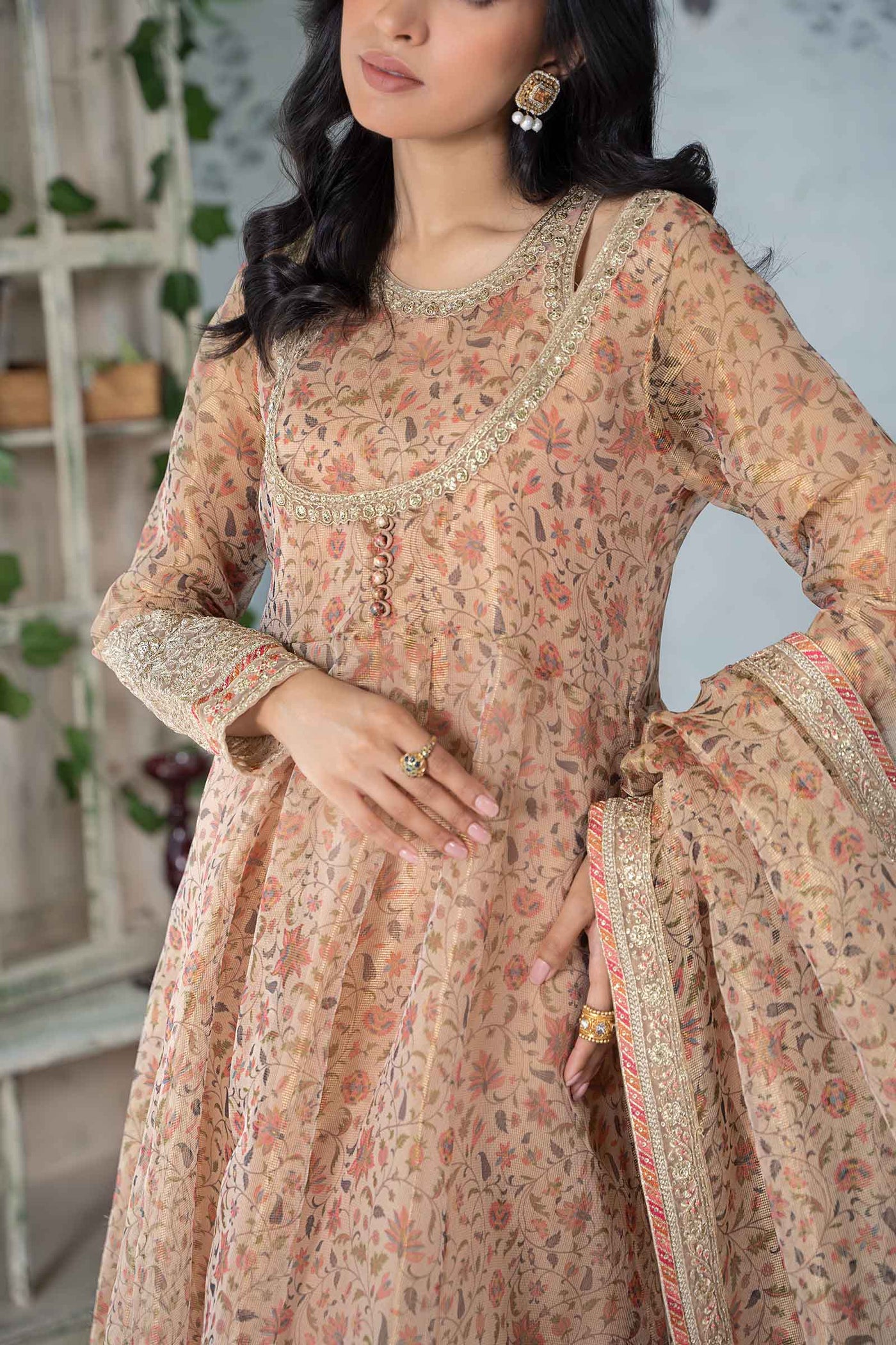 3 PIECE PRINTED COTTON NET SUIT | DW-EA24-75