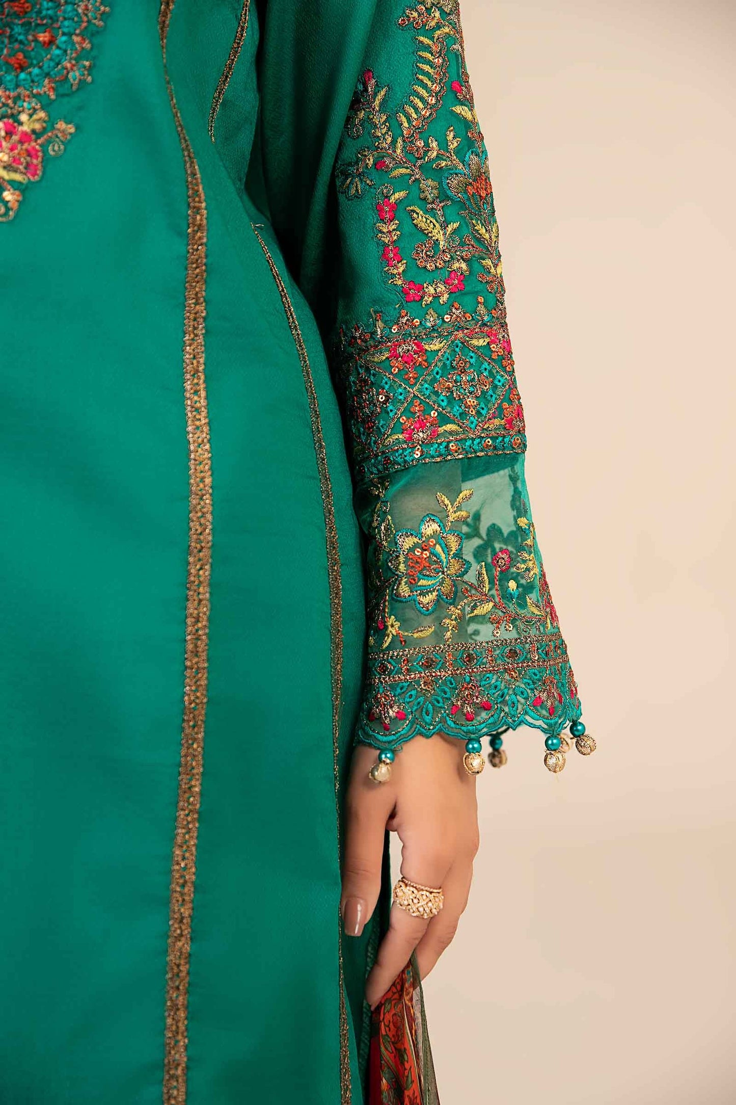 3 Piece Embroidered Dobby Suit