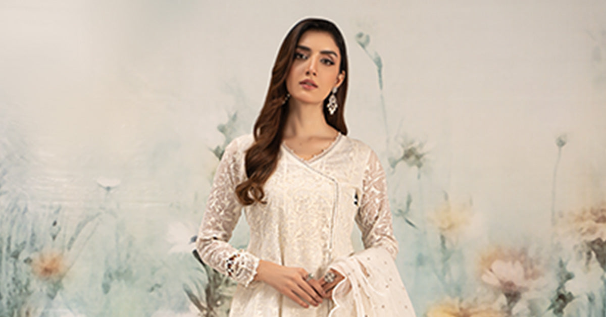 3 Piece Embroidered Organza Suit
