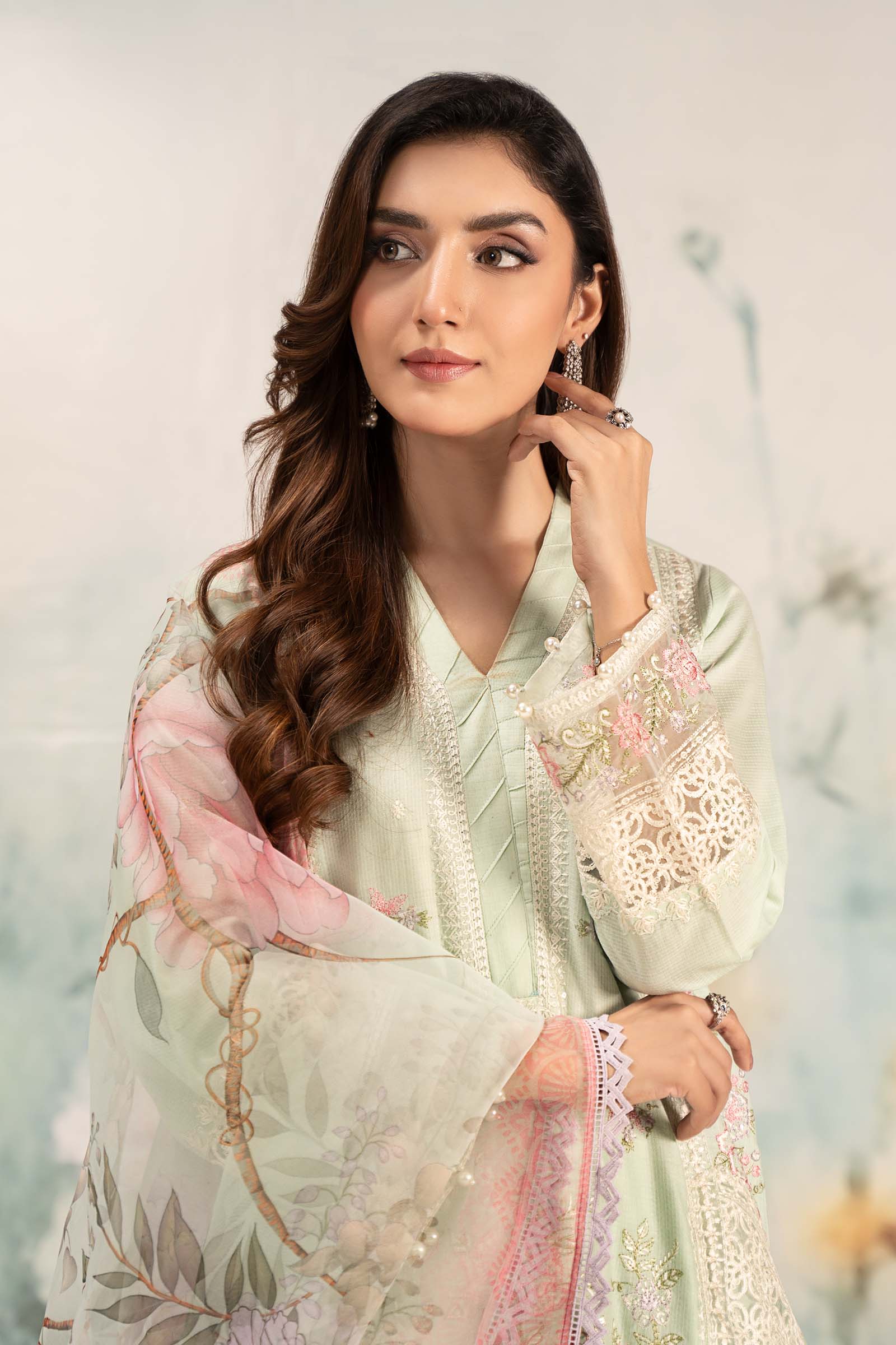 3 Piece Embroidered Dobby Lawn Suit