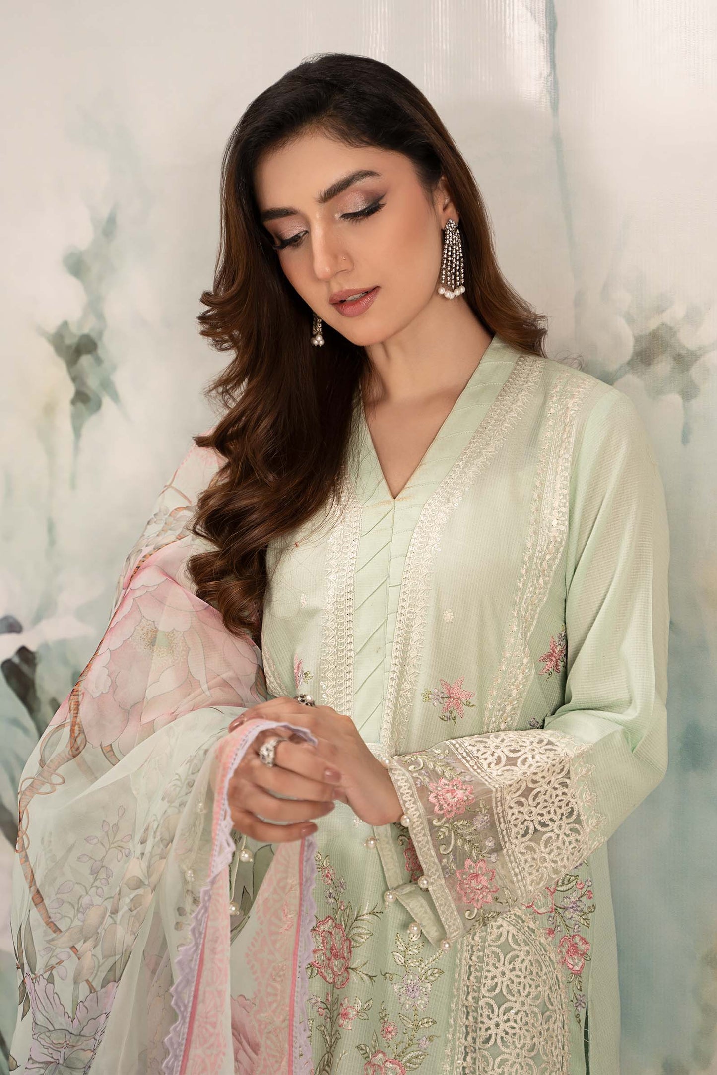 3 Piece Embroidered Dobby Lawn Suit