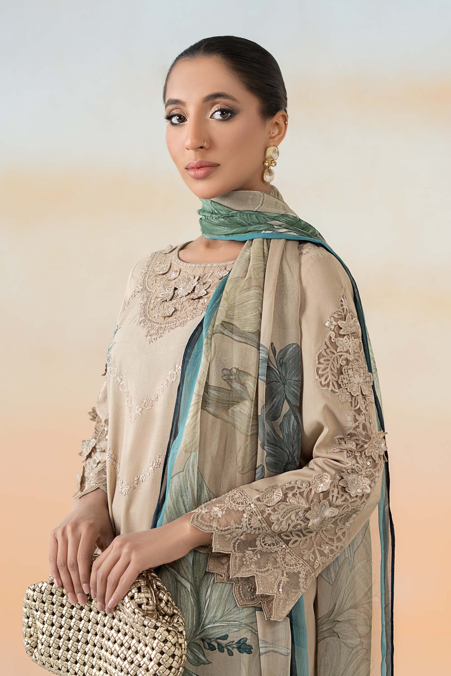 3 Piece Embroidered Dobby Lawn Suit