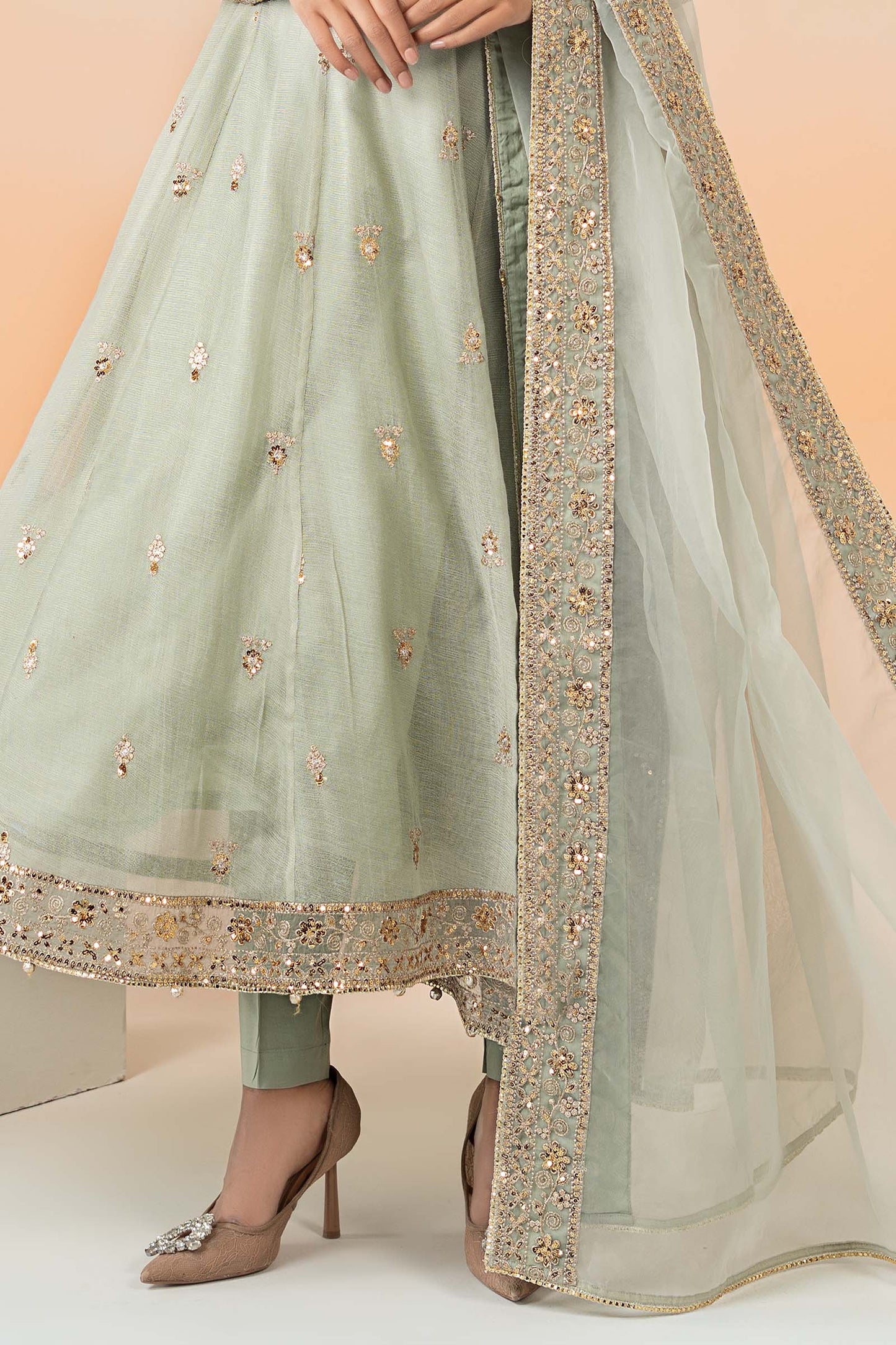 3 Piece Embroidered Cotton Net Suit