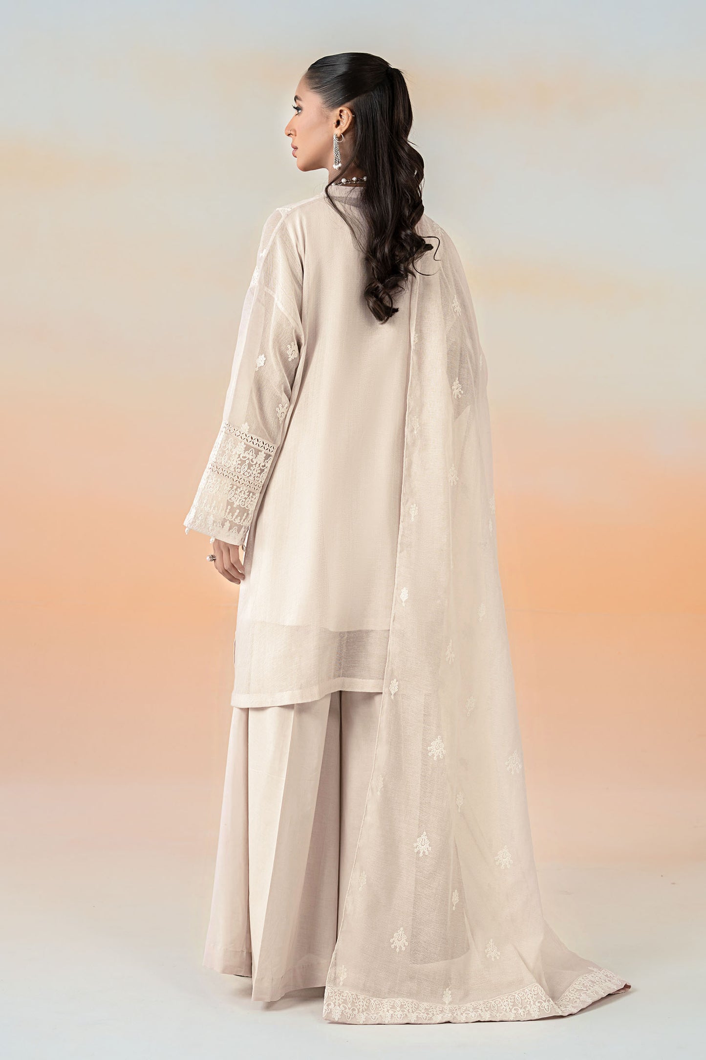 3 Piece Embroidered Cotton Net Suit