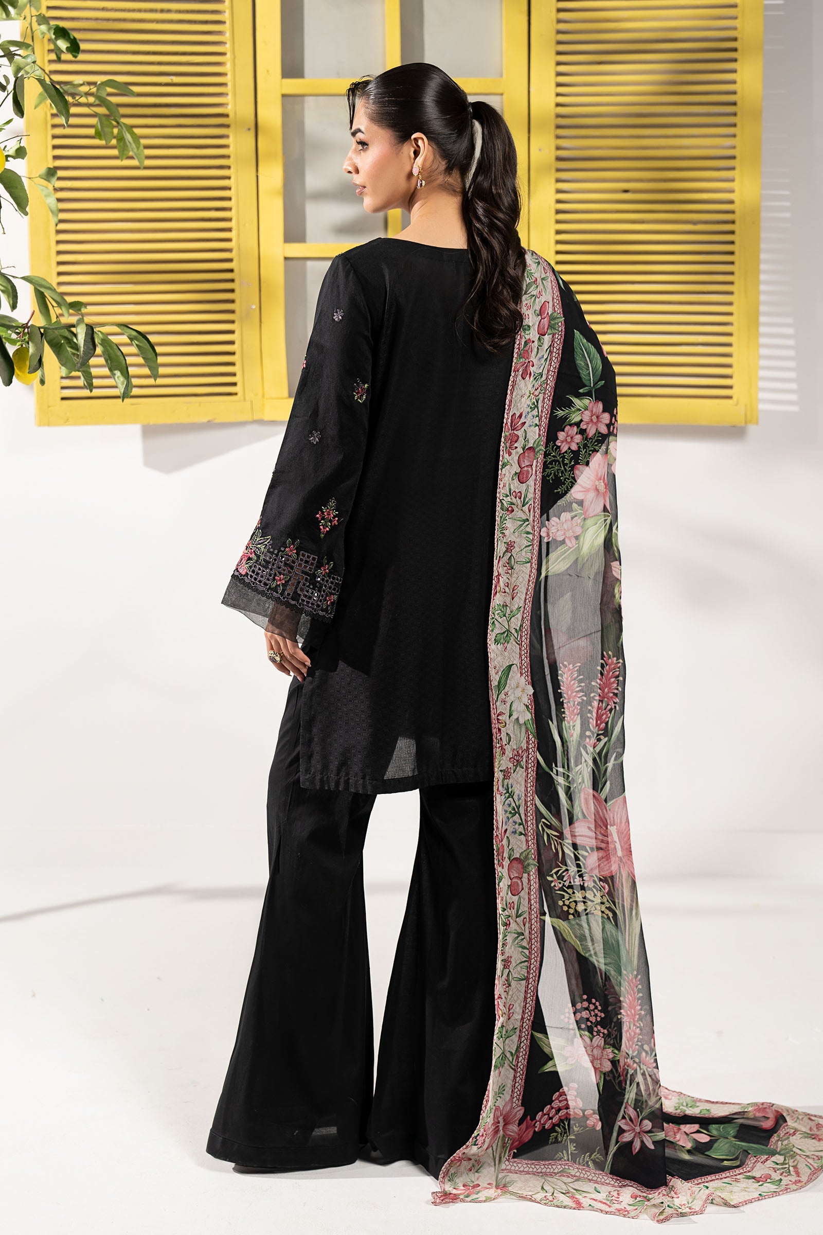 3 Piece Embroidered Dobby Lawn Suit