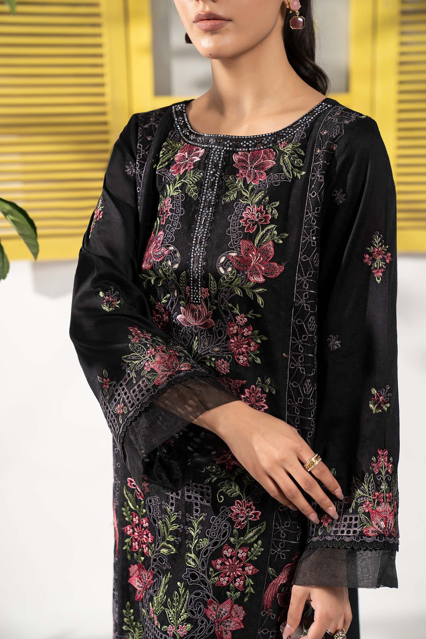 3 Piece Embroidered Dobby Lawn Suit