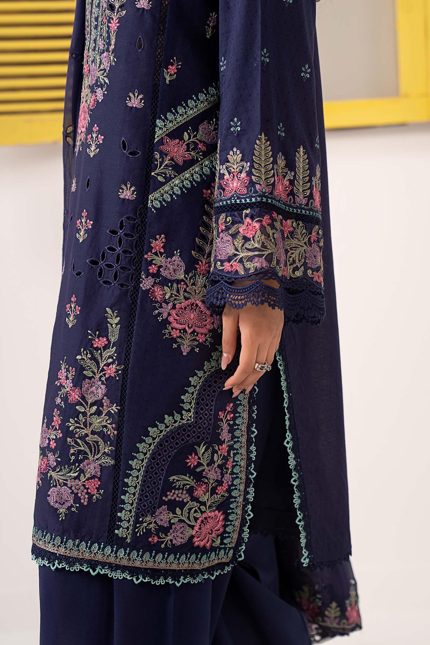 3 Piece Embroidered Dobby Lawn Suit