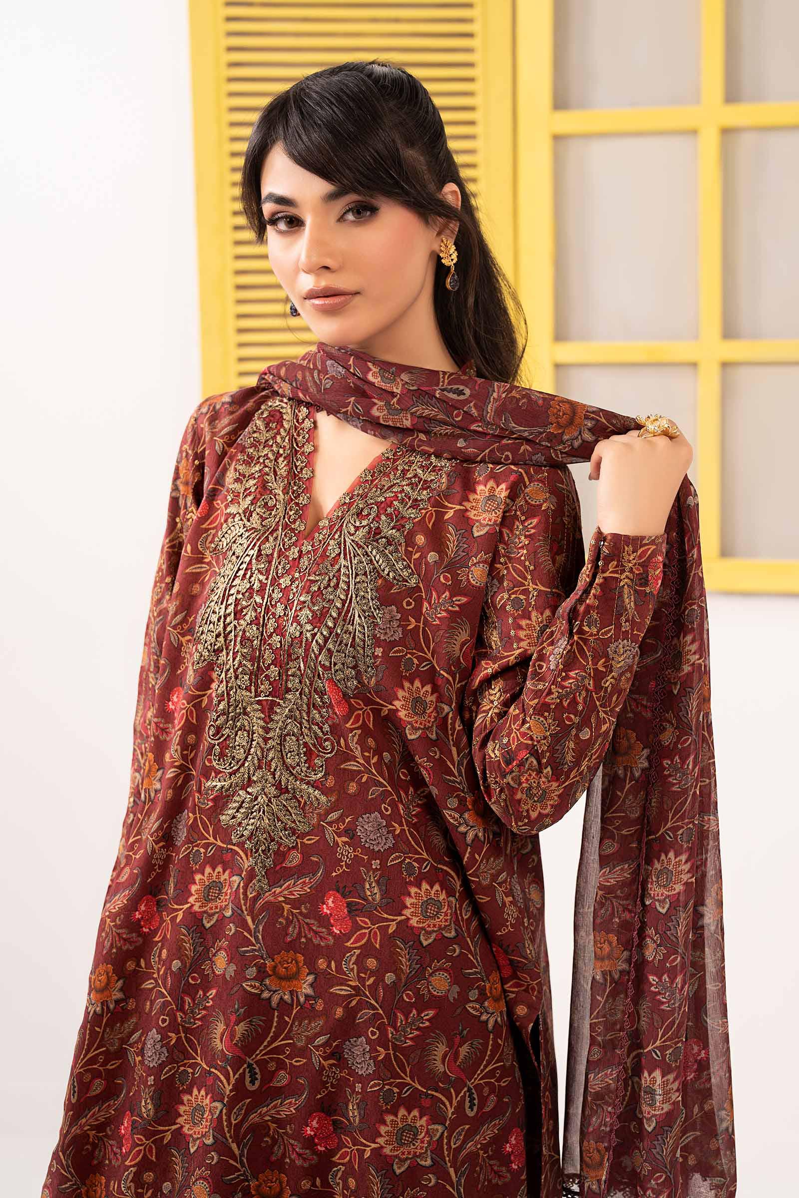 3 Piece Embroidered Dobby Lawn Suit