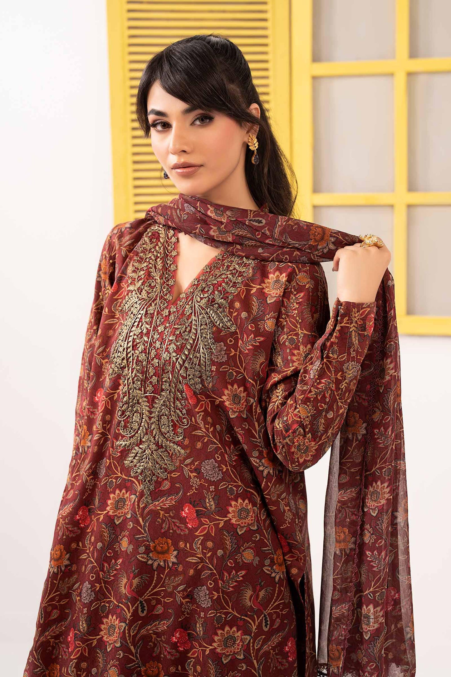 3 Piece Embroidered Dobby Lawn Suit