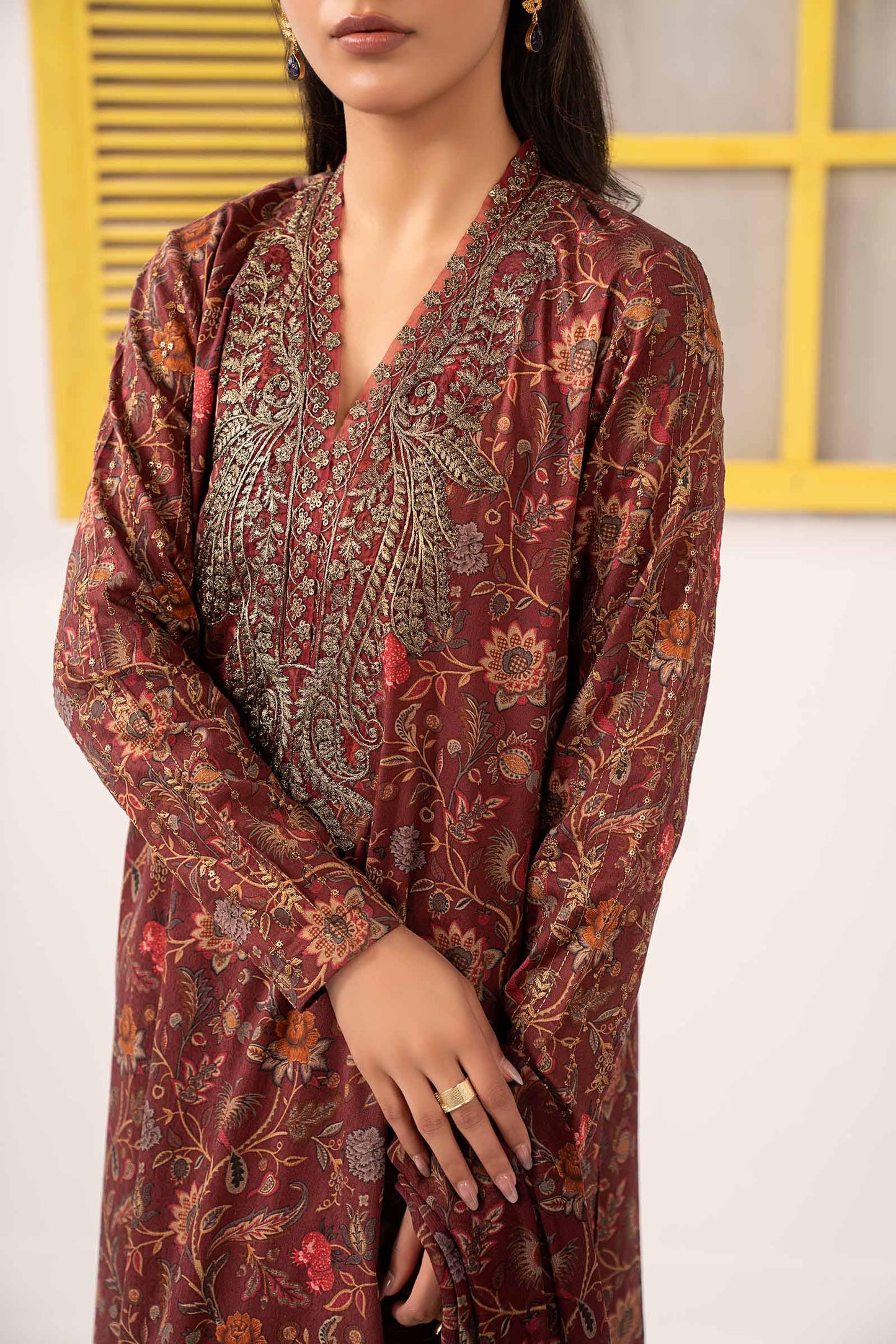 3 Piece Embroidered Dobby Lawn Suit