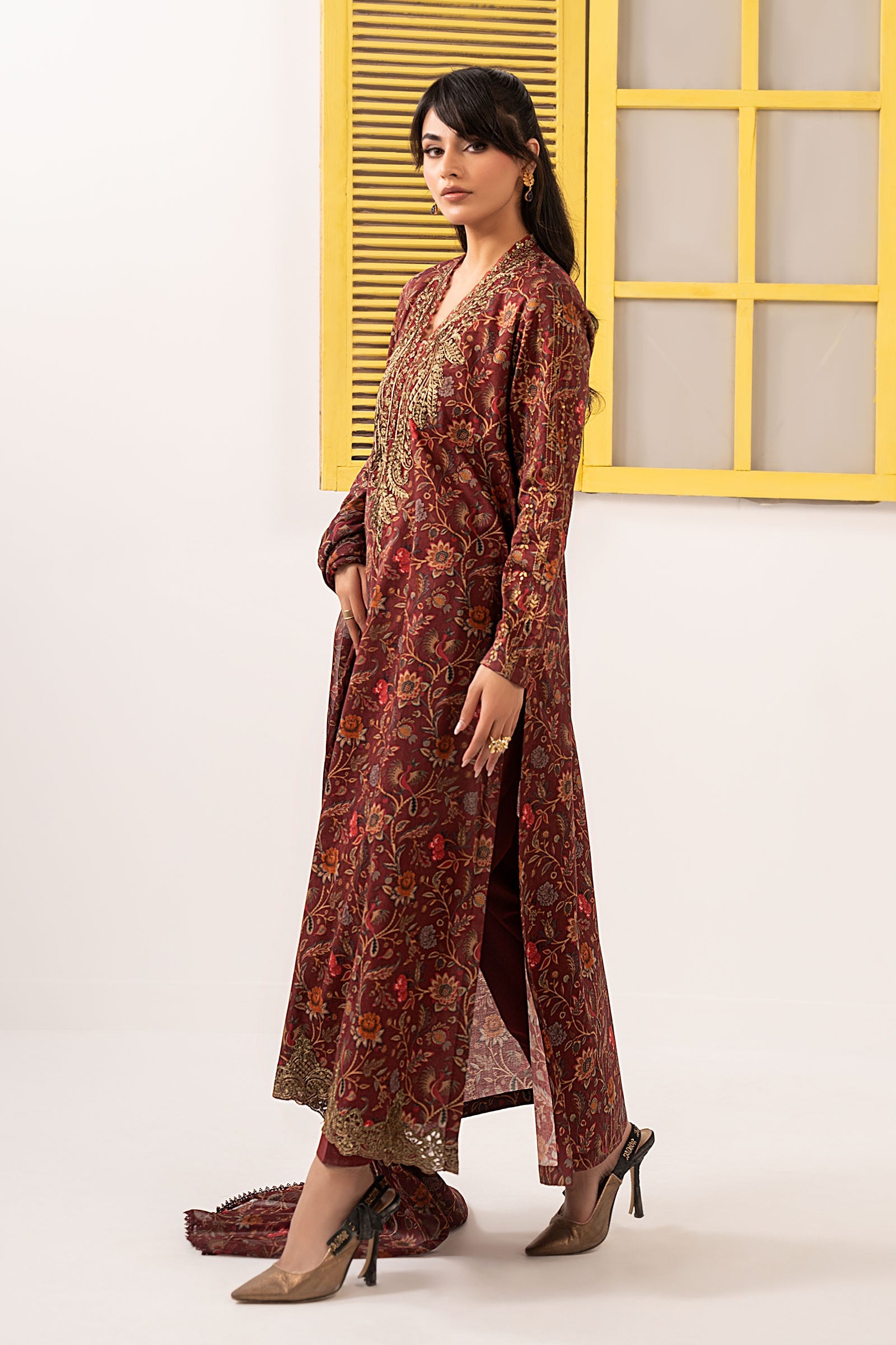 3 Piece Embroidered Dobby Lawn Suit