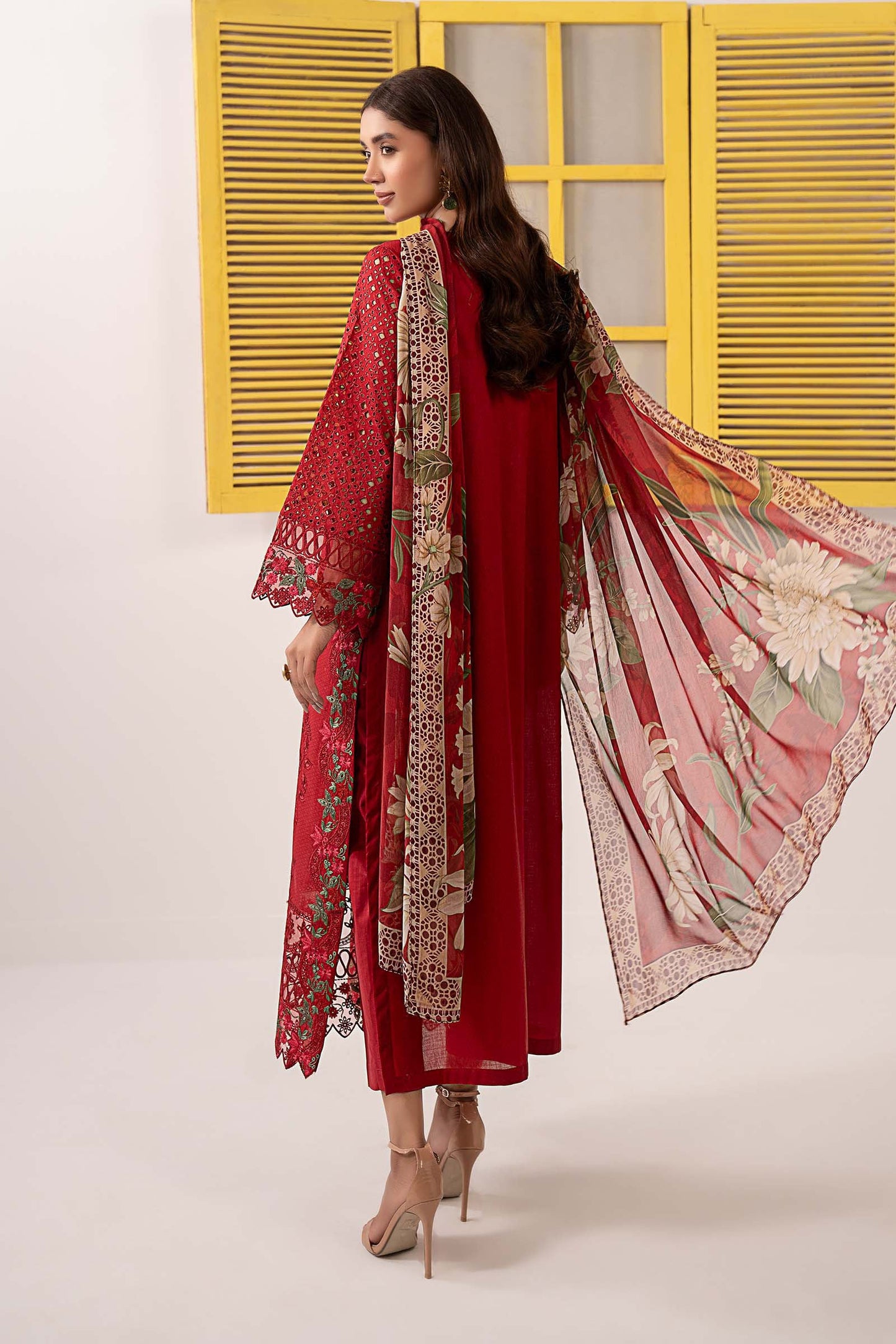 3 Piece Embroidered Dobby Lawn Suit