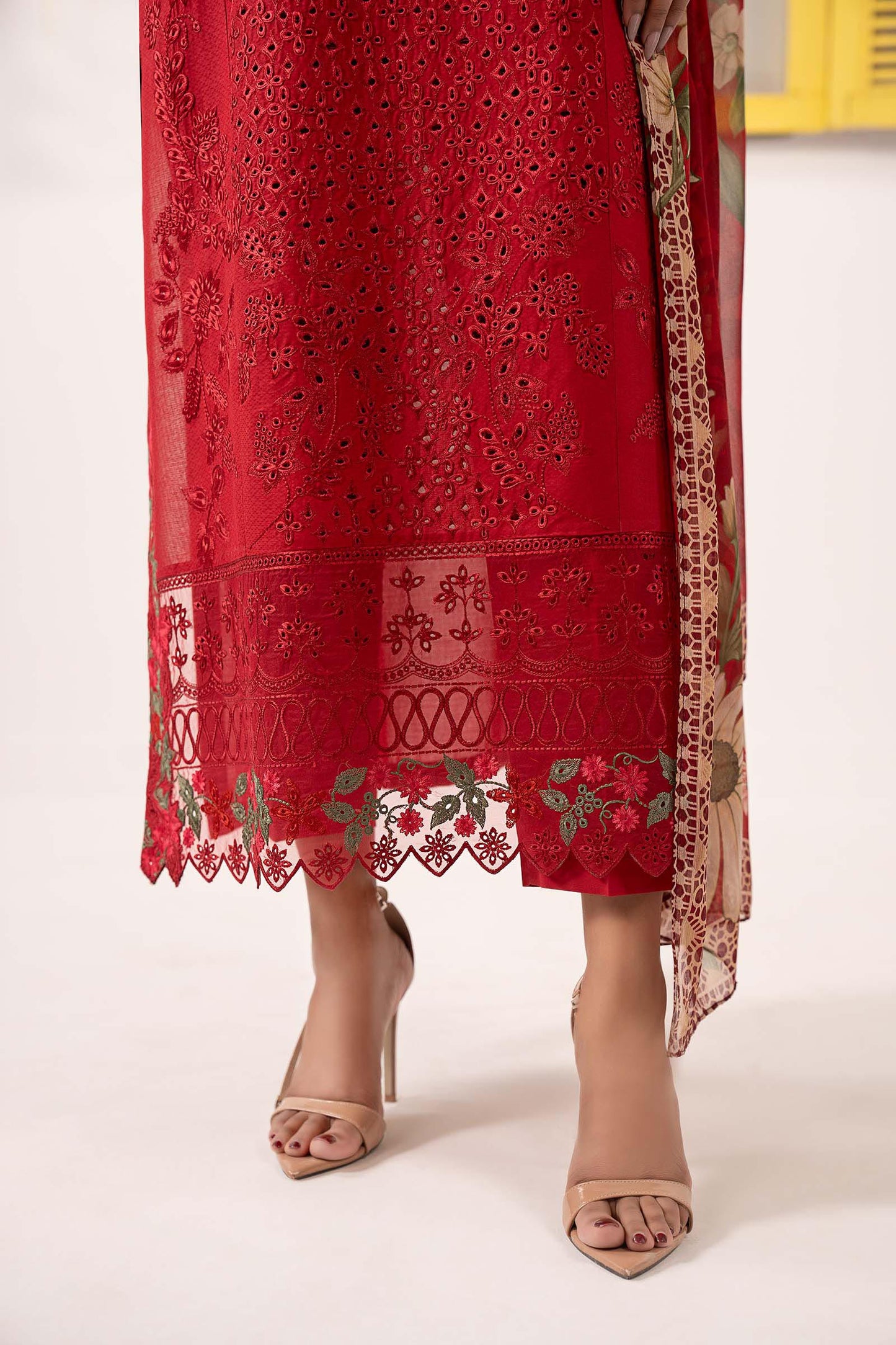 3 Piece Embroidered Dobby Lawn Suit