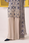 3 Piece Embroidered Raw Silk Suit