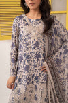 3 Piece Embroidered Raw Silk Suit