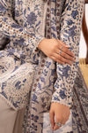 3 Piece Embroidered Raw Silk Suit