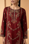 3 Piece Embroidered Double Warp Silk Suit