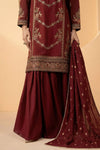 3 Piece Embroidered Double Warp Silk Suit
