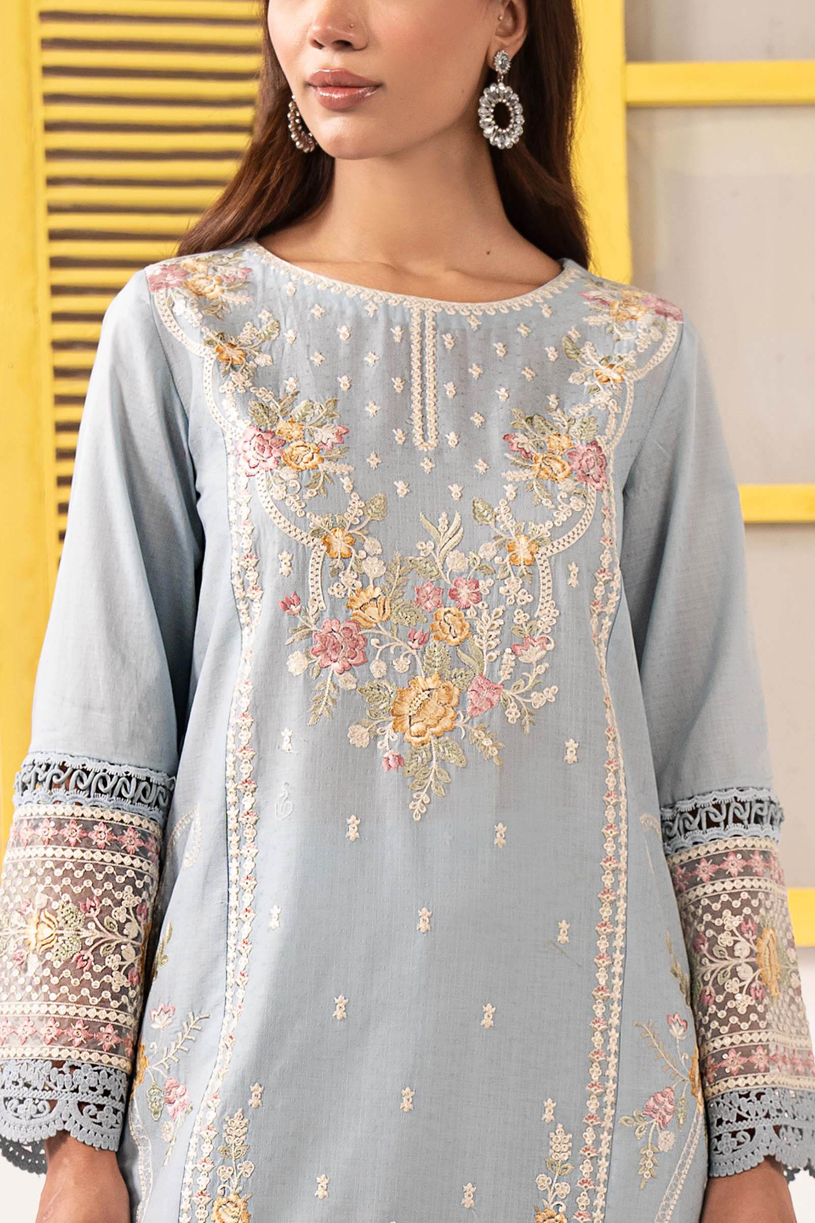 3 Piece Embroidered Dobby Lawn Suit
