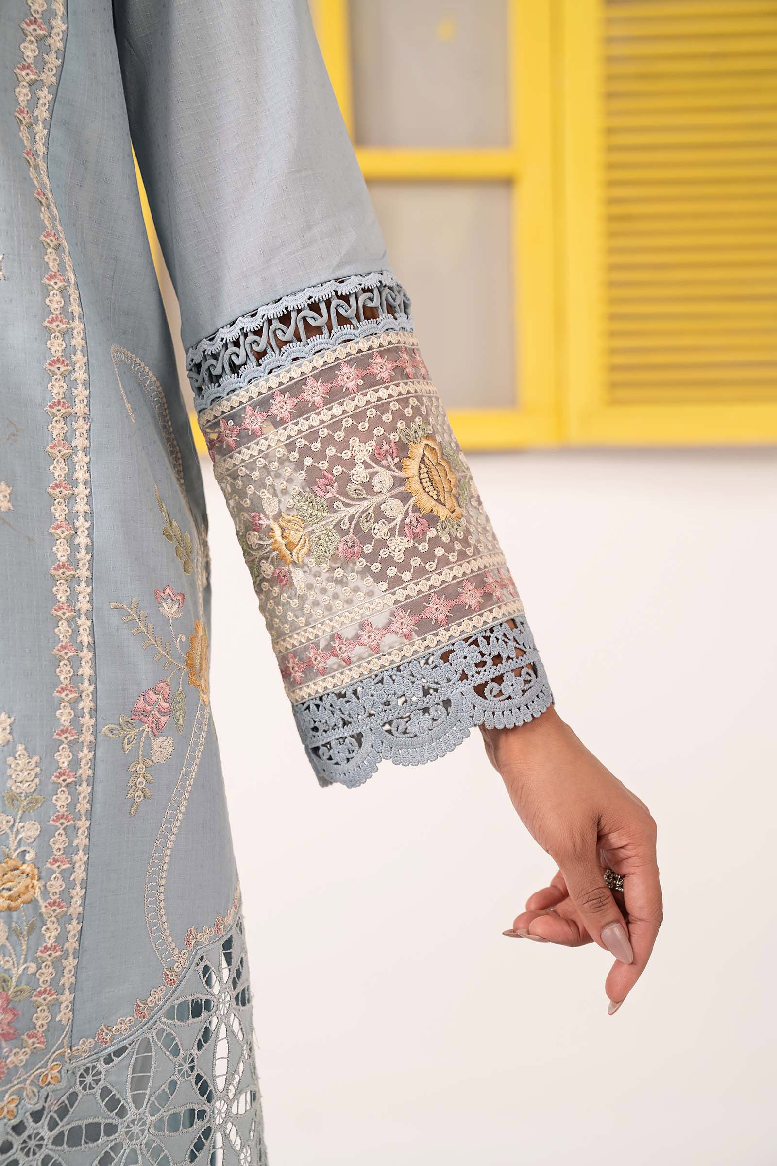 3 Piece Embroidered Dobby Lawn Suit