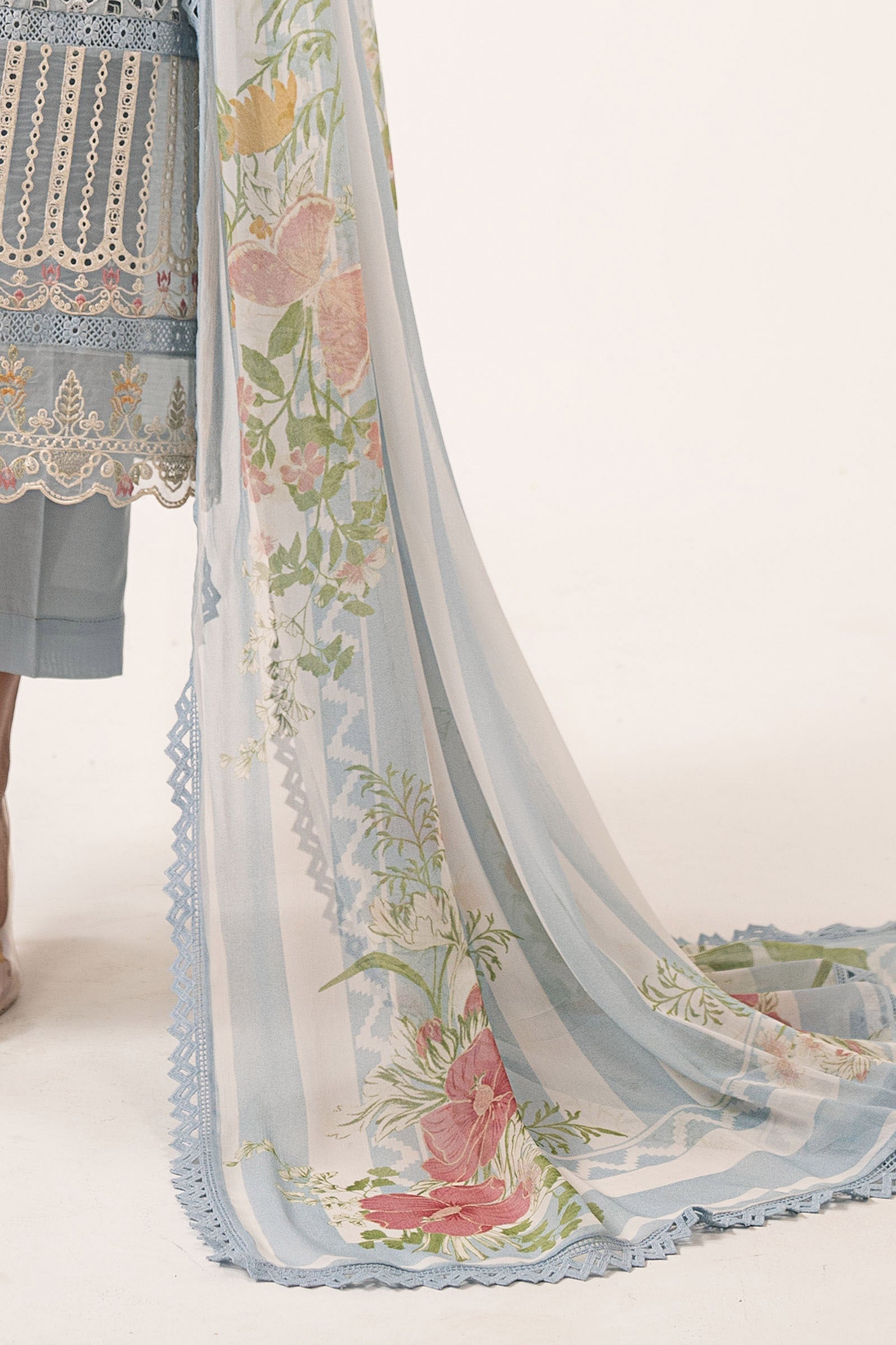 3 Piece Embroidered Dobby Lawn Suit