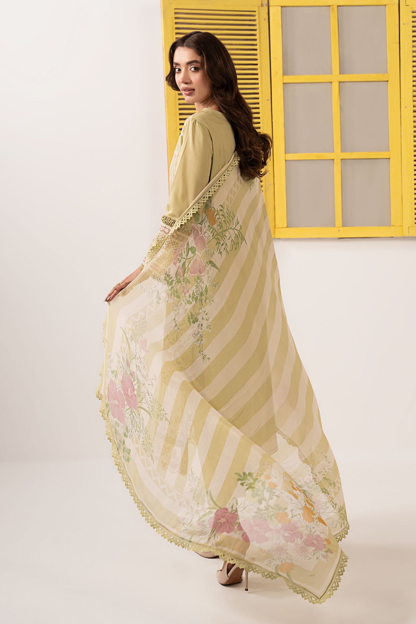 3 Piece Embroidered Dobby Lawn Suit