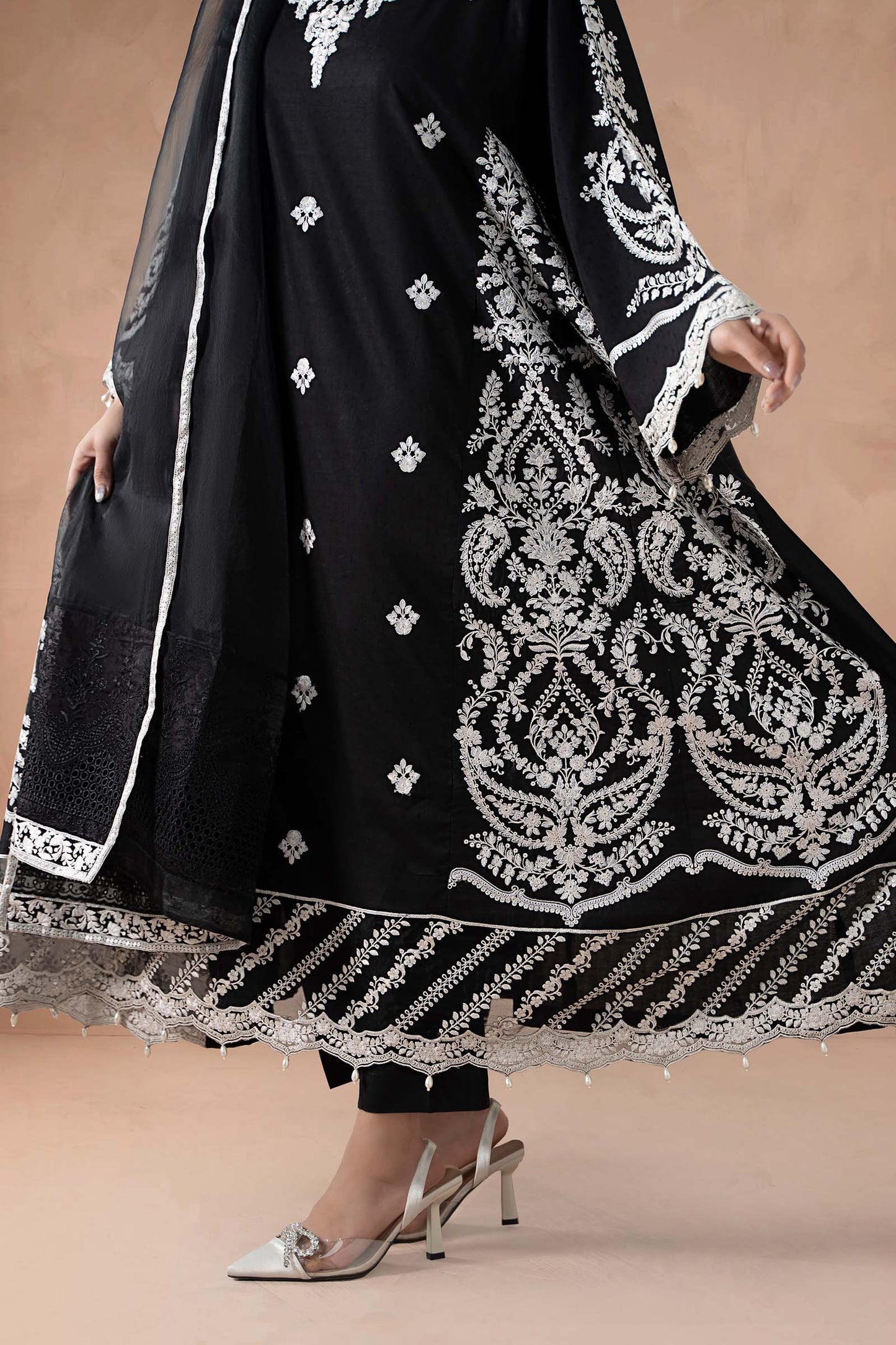 3 Piece Embroidered Self Jacquard Suit