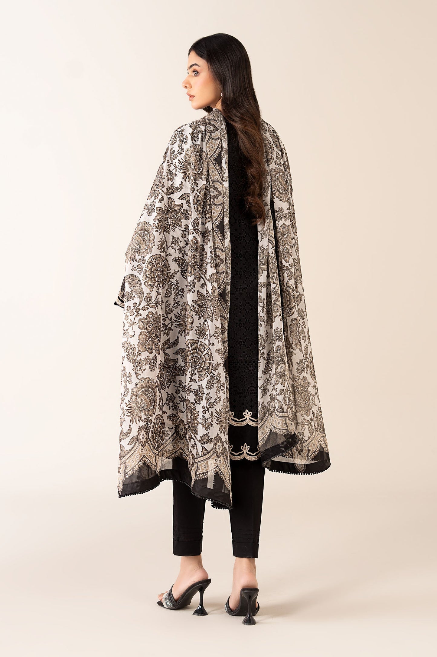 3 Piece Embroidered Chiffon Suit