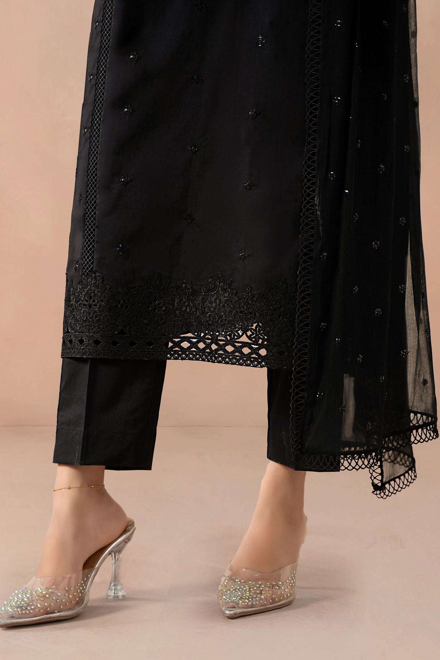 3 Piece Embroidered Self Jacquard Suit