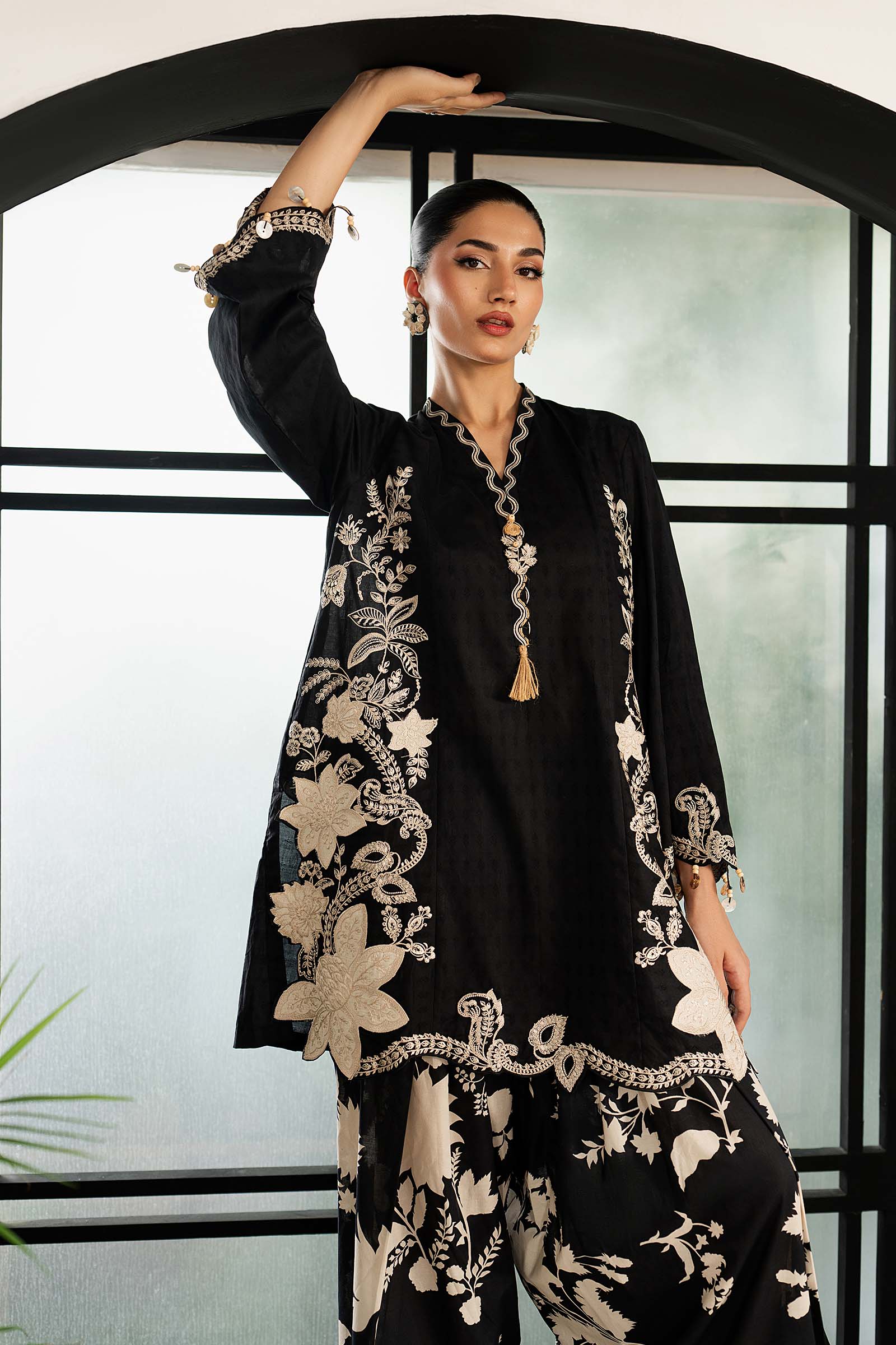 3 Piece Embroidered Dobby Lawn Suit