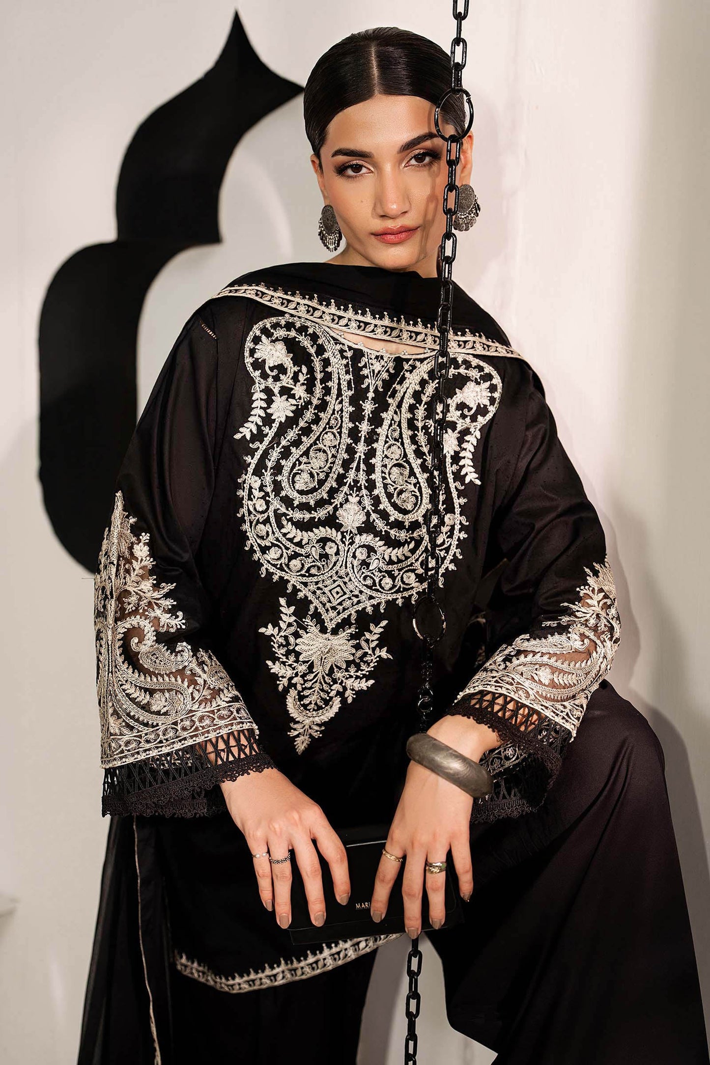 3 Piece Embroidered Dobby Lawn Suit