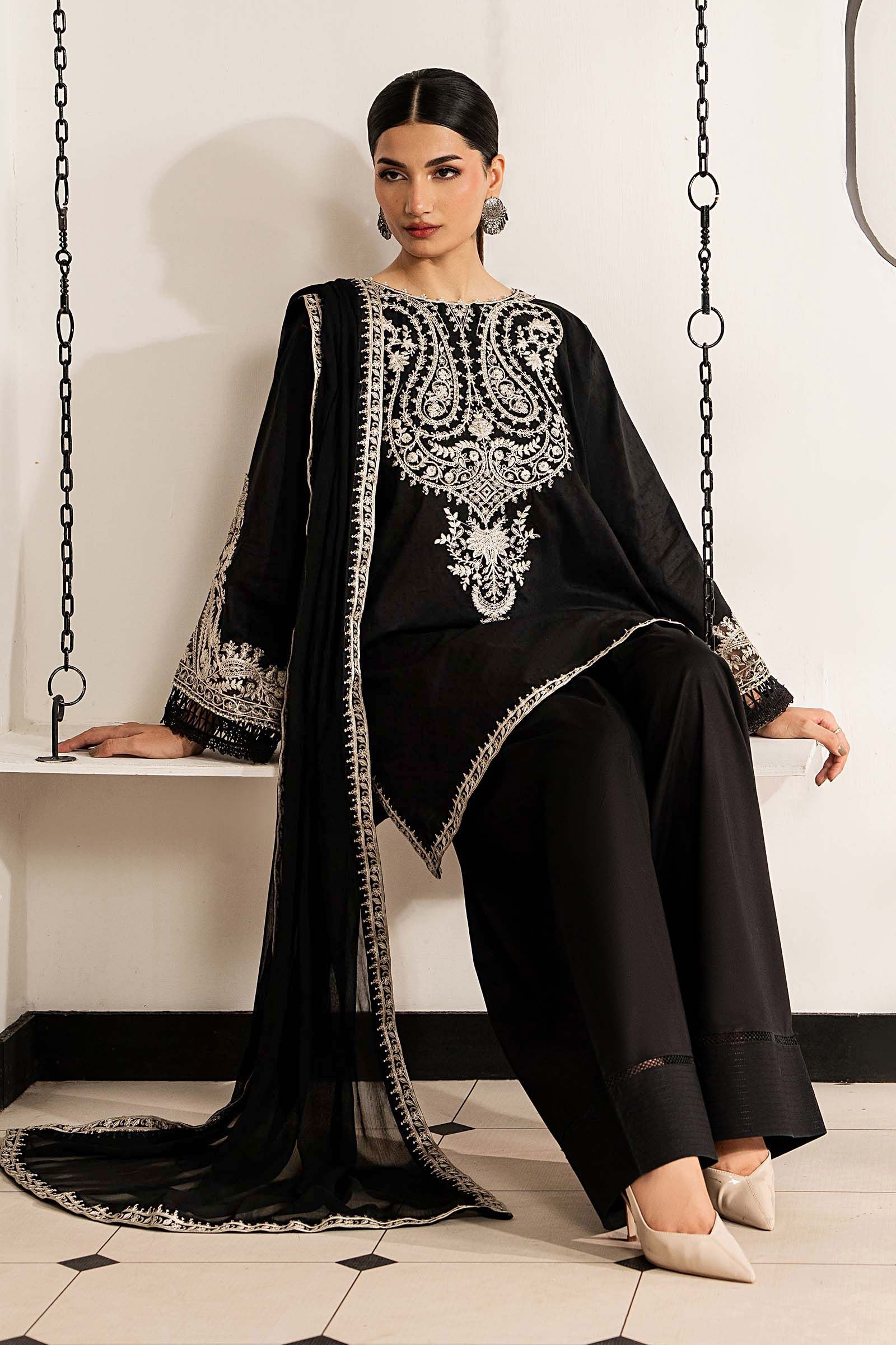 3 Piece Embroidered Dobby Lawn Suit