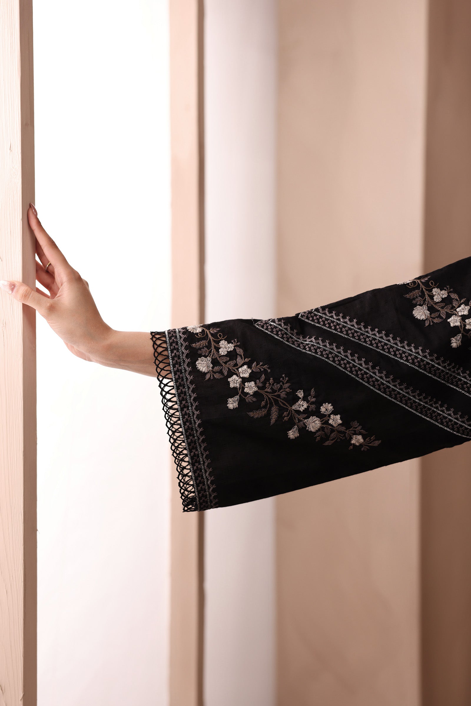 3 Piece Embroidered Dobby Suit