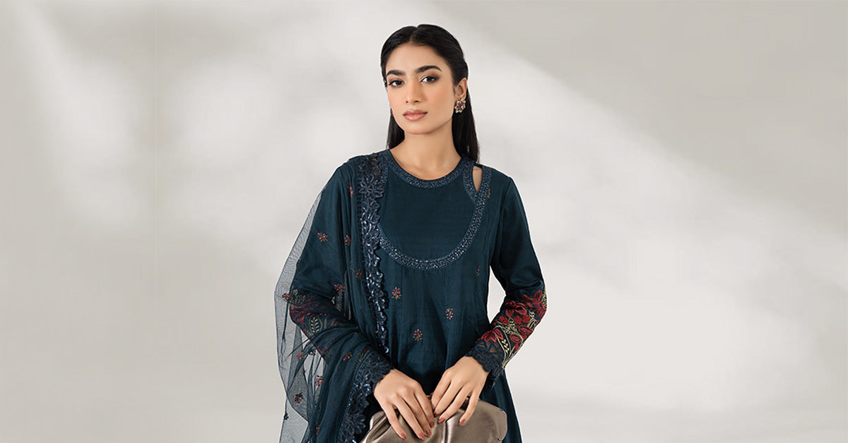 3 Piece Embroidered Dobby Lawn Suit