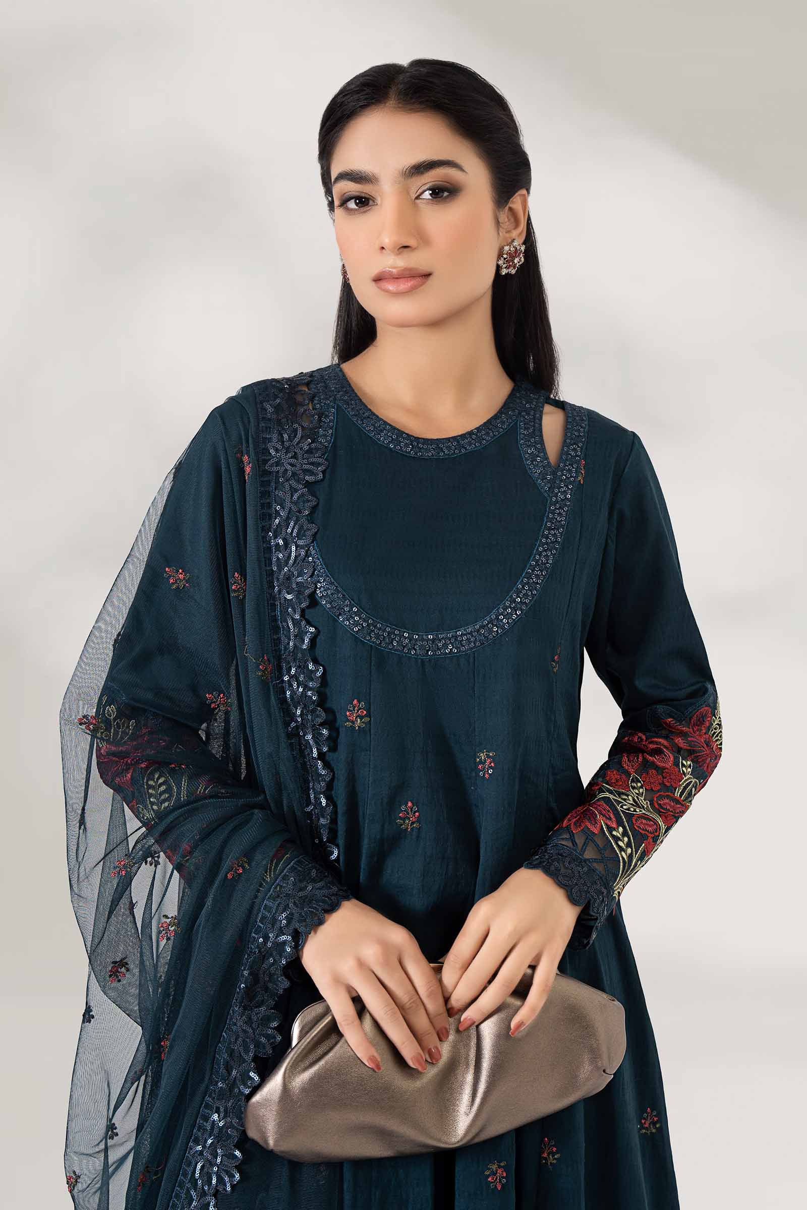 3 Piece Embroidered Dobby Lawn Suit