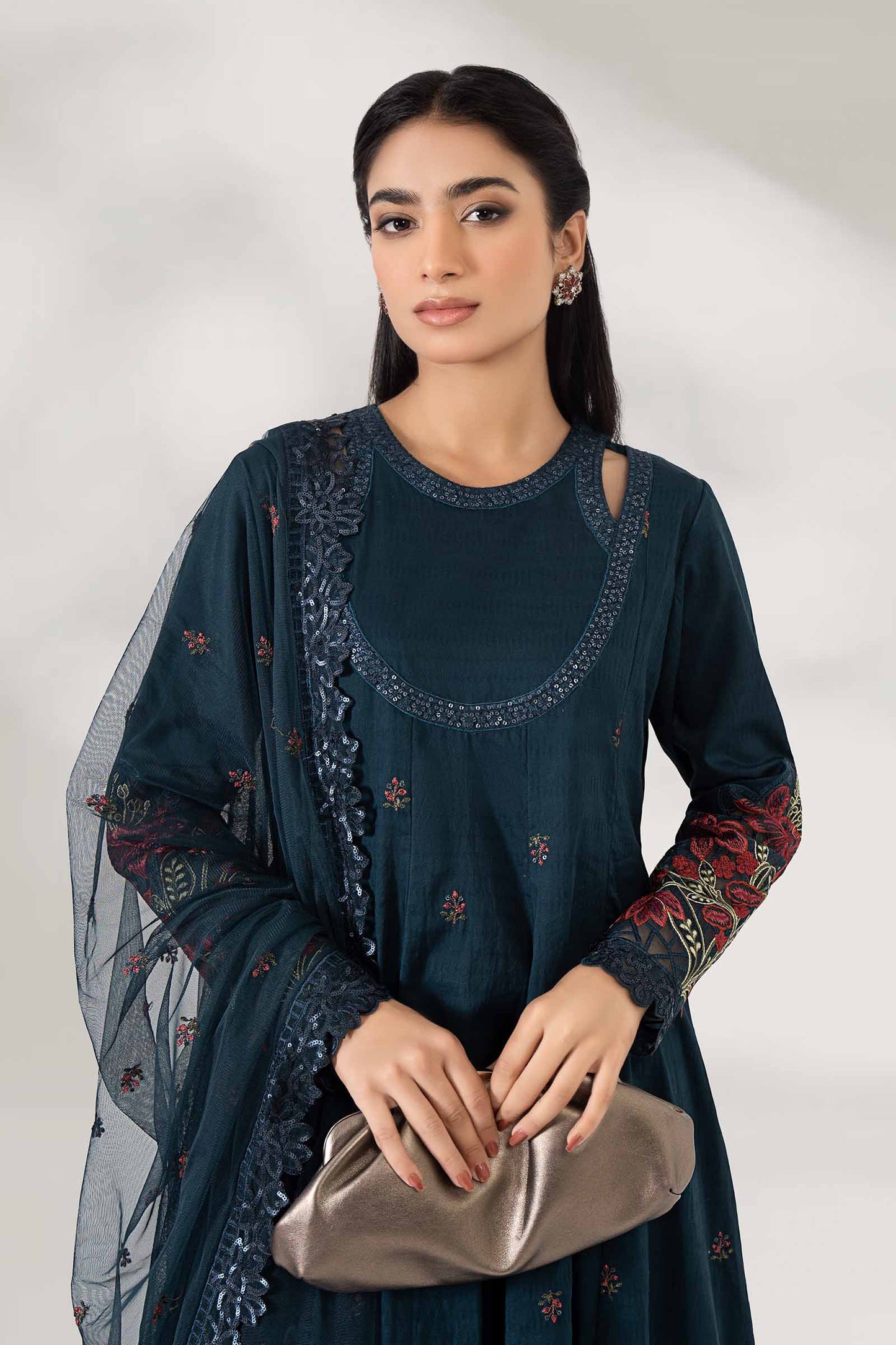 3 Piece Embroidered Dobby Lawn Suit