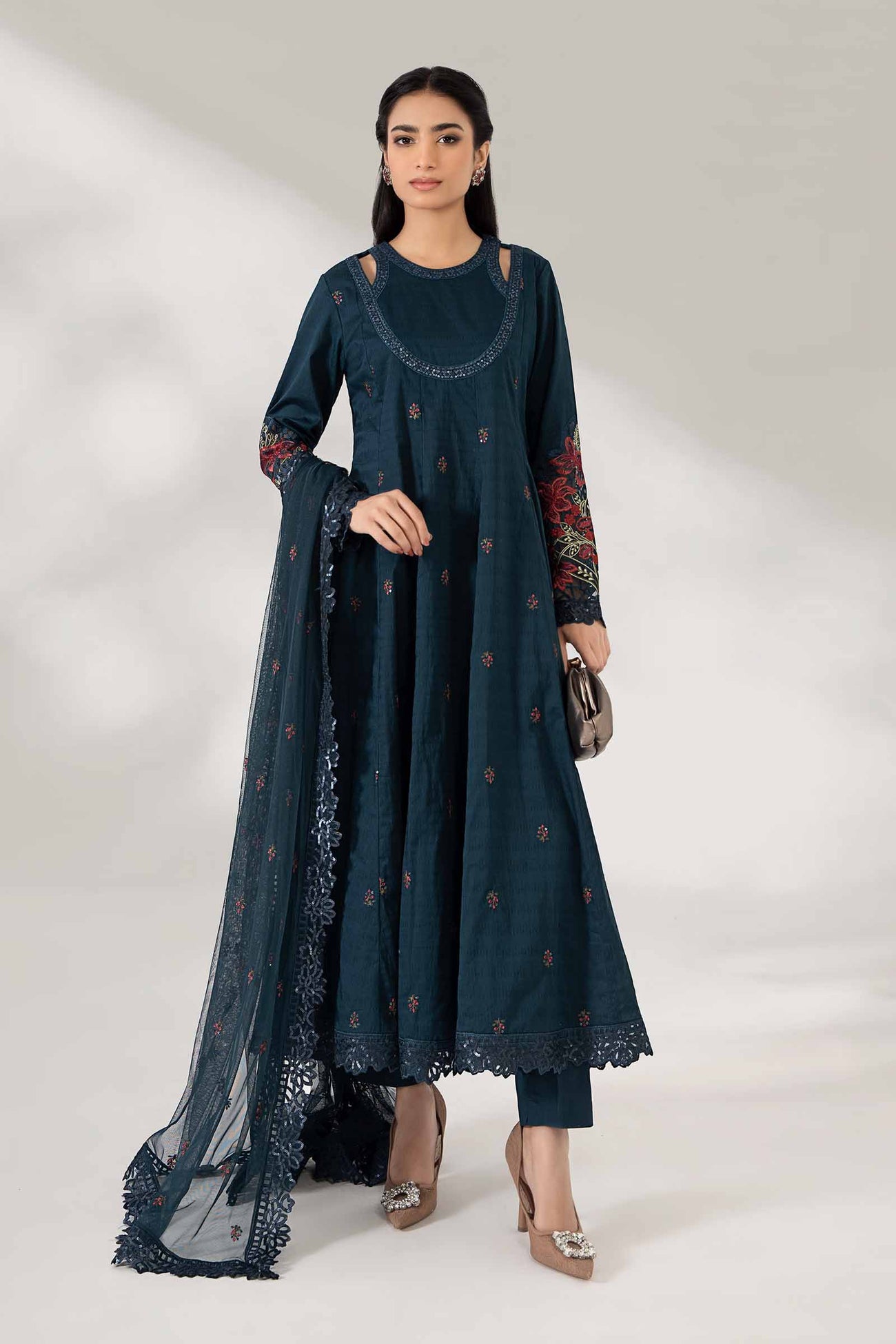 3 Piece Embroidered Dobby Lawn Suit