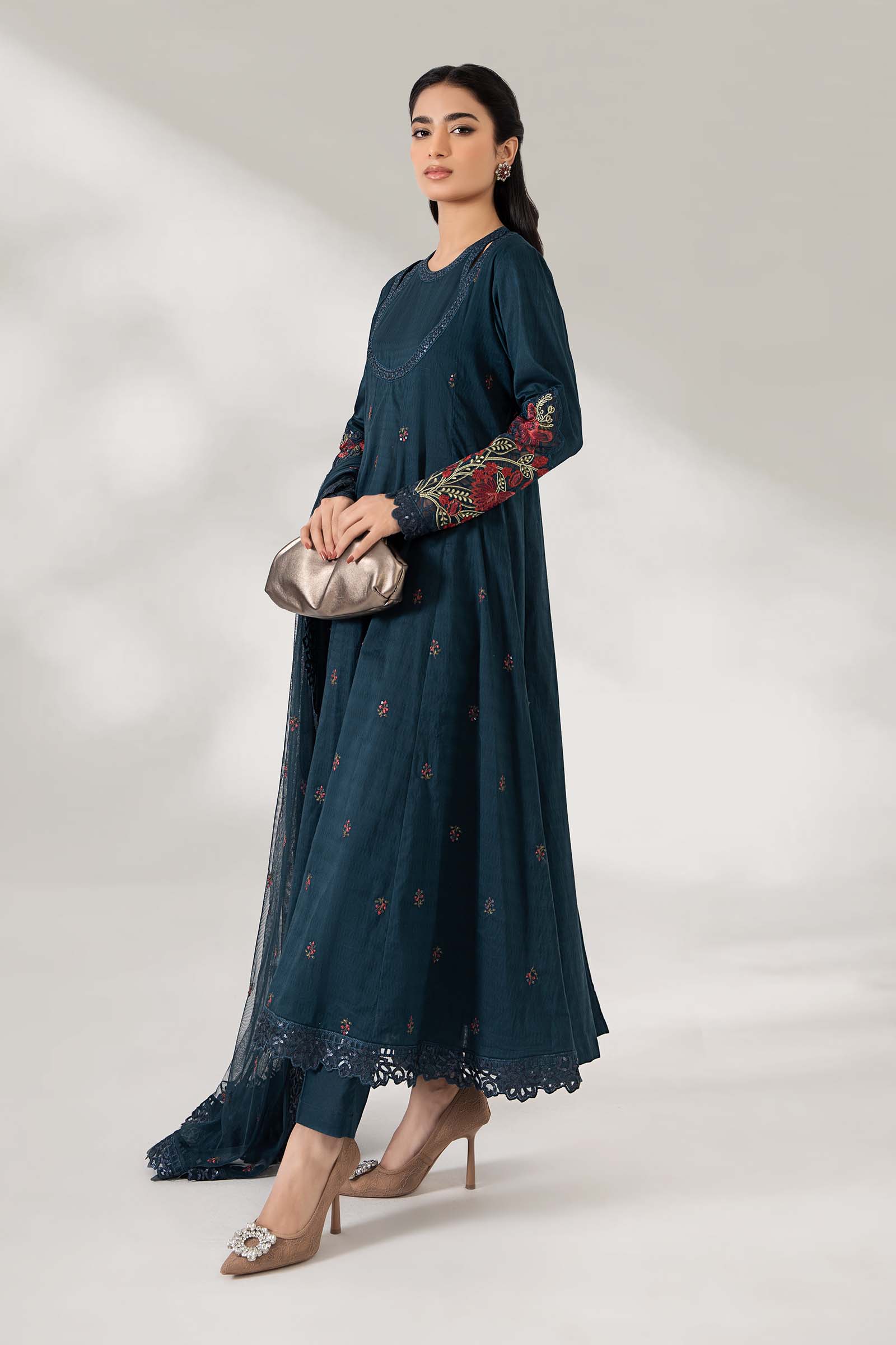 3 Piece Embroidered Dobby Lawn Suit