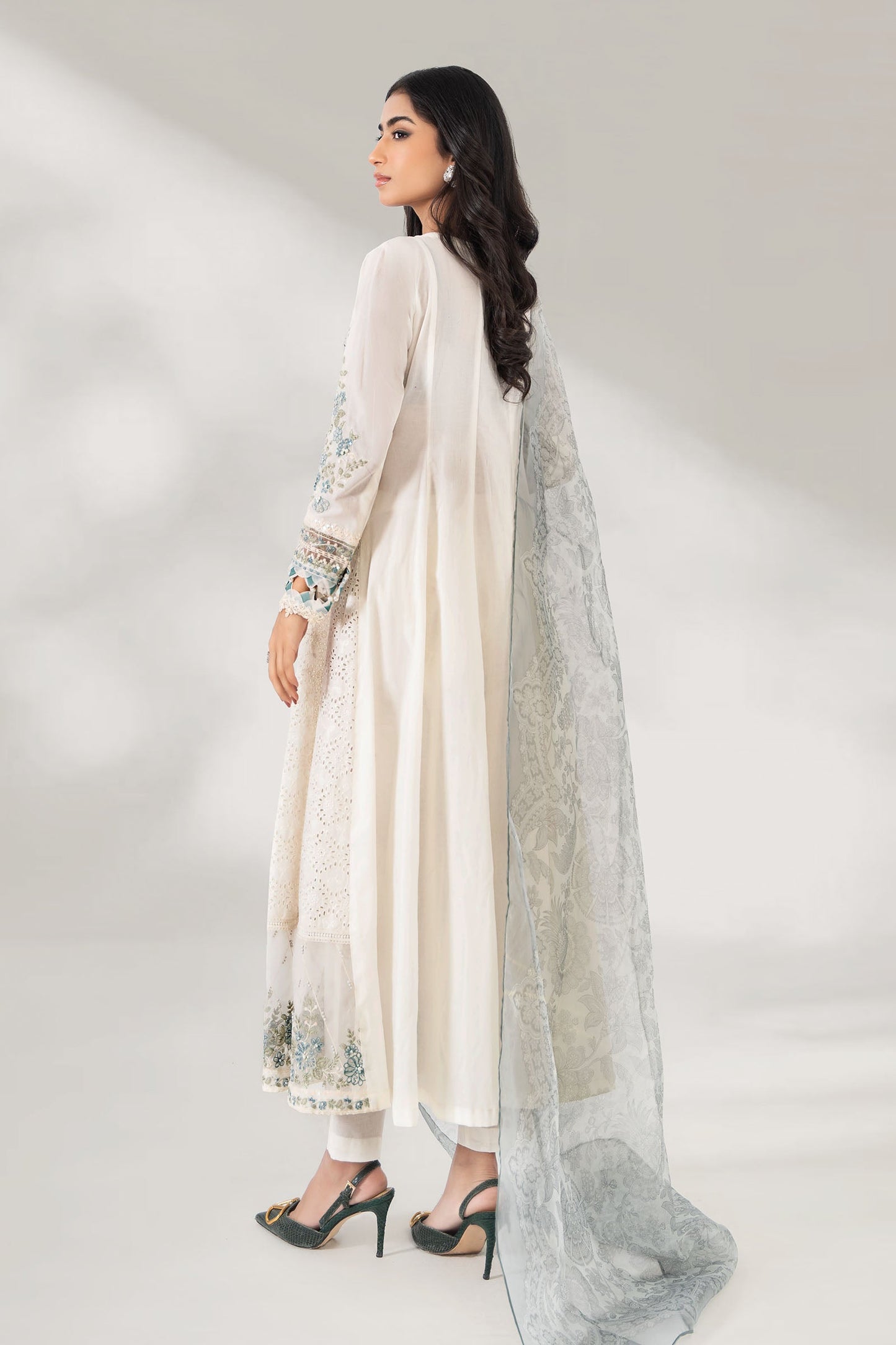 3 Piece Embroidered Net Suit