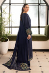 3 Piece Embroidered Raw Silk Suit