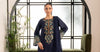 3 Piece Embroidered Raw Silk Suit