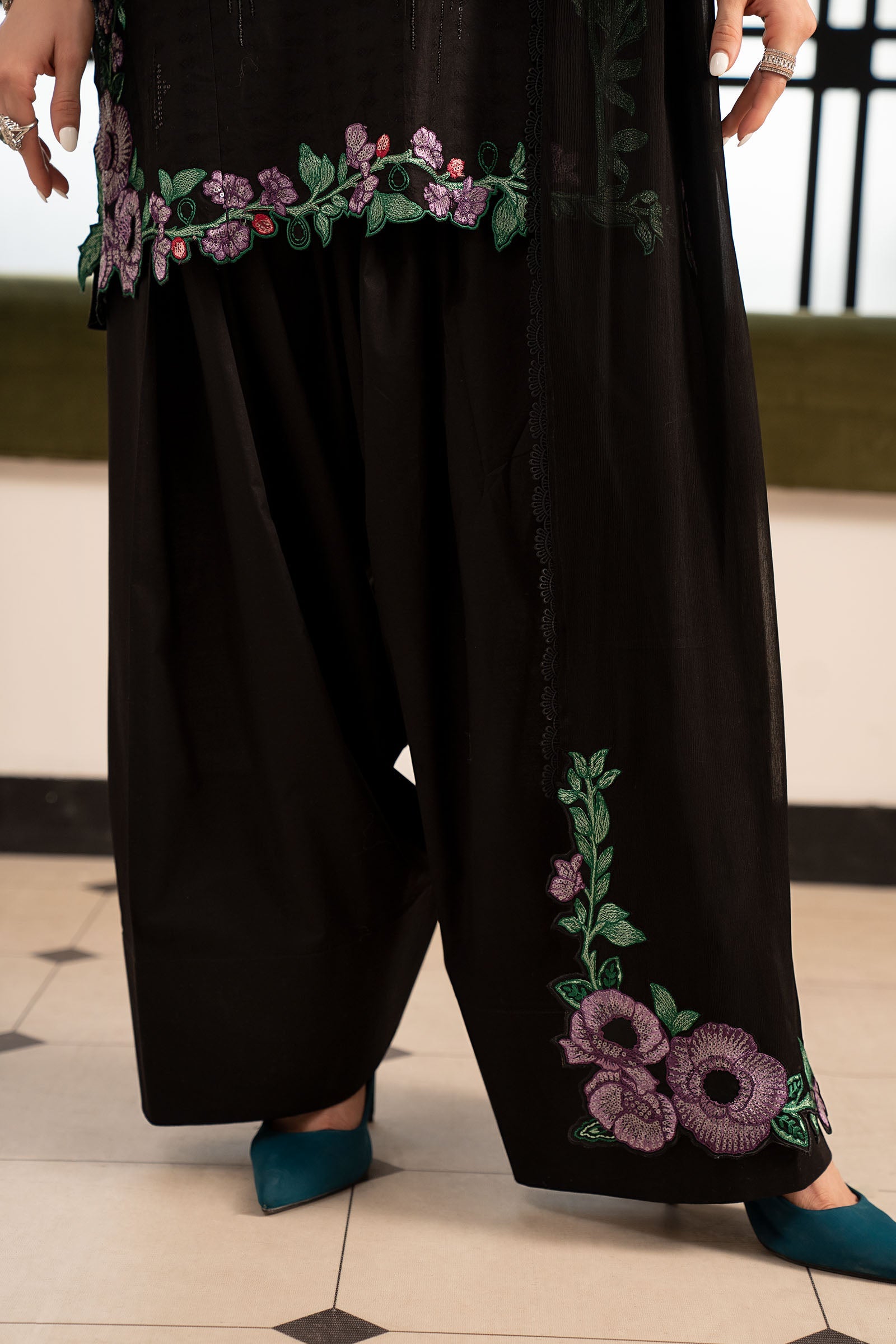 3 Piece Embroidered Dobby Lawn Suit