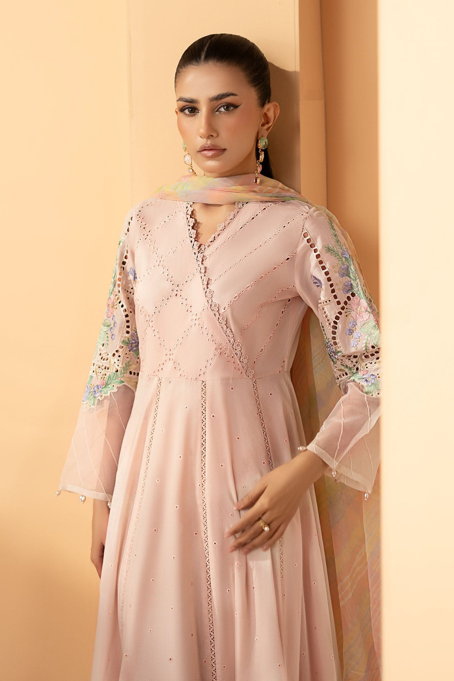 3 Piece Embroidered Dobby Lawn Suit