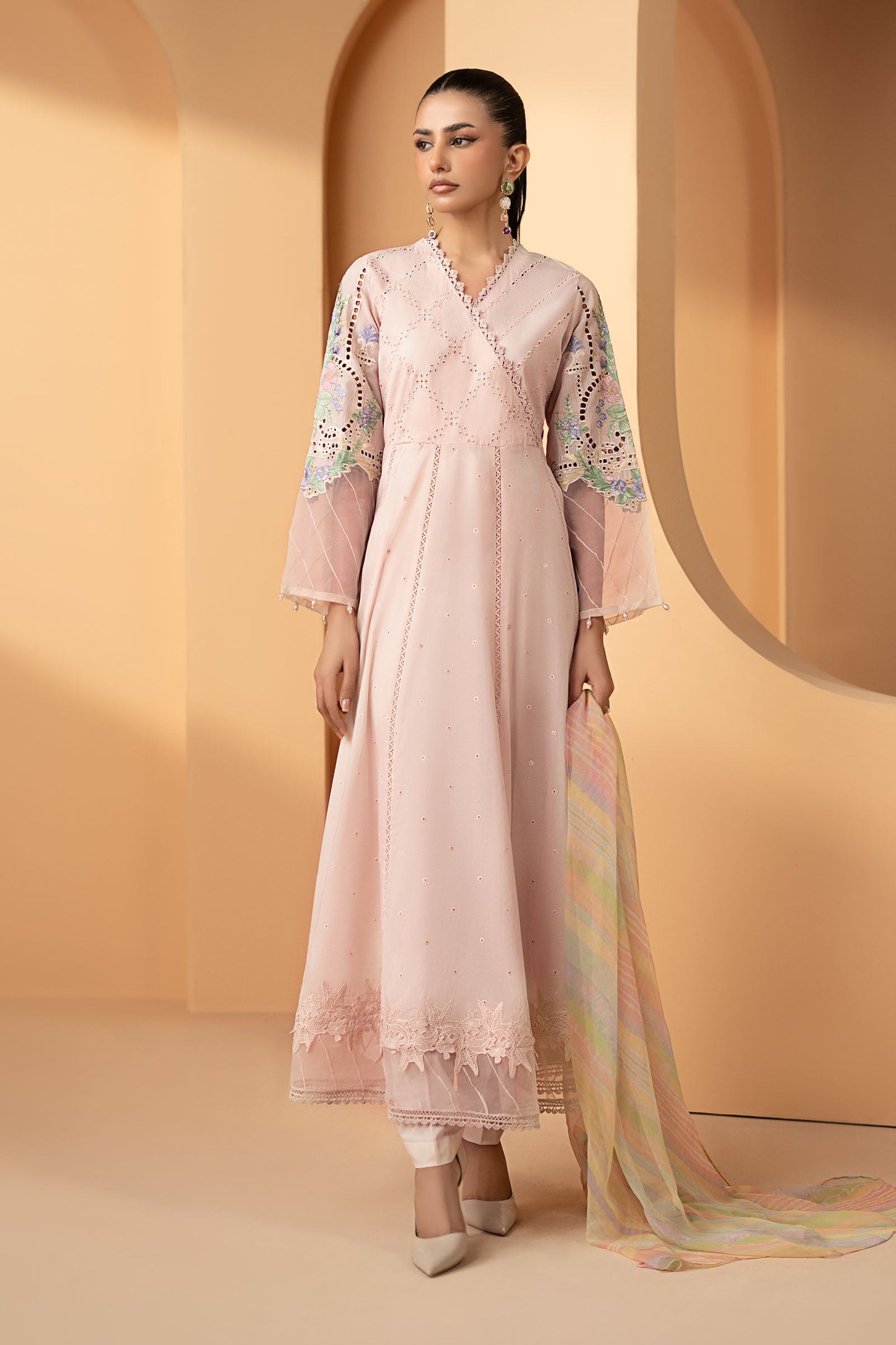 3 Piece Embroidered Dobby Lawn Suit