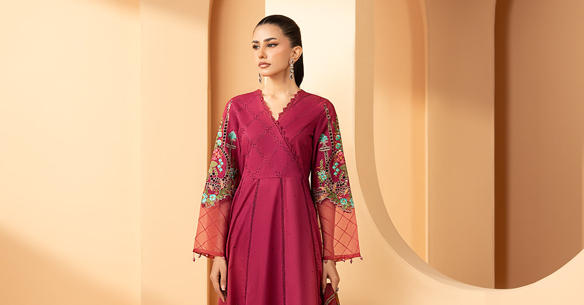 3 Piece Embroidered Dobby Lawn Suit